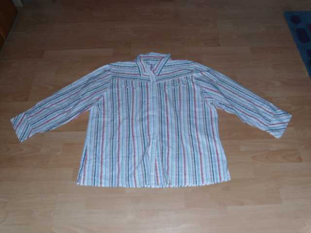 Bluse von Gina Laura, weiß mit Streifen, Gr. 52