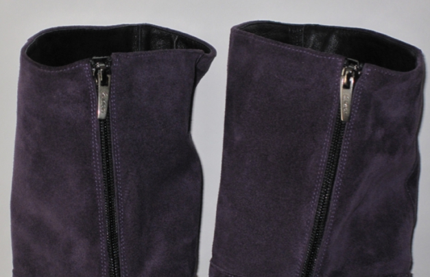 Sexy High Heels Wildleder Overknee Stiefel mit Plateau, violett, Gr. 43