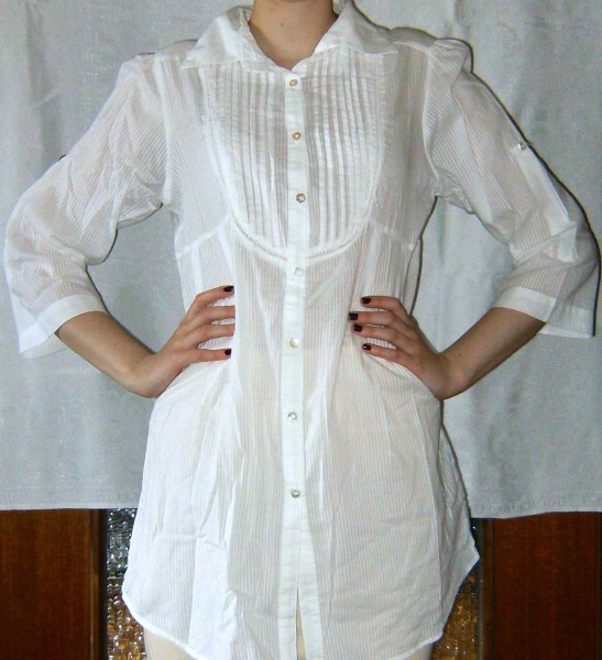 Oversized Bluse in Weiß