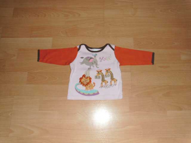 Langarmshirt von H&M, mit Zootieren, Gr. 68