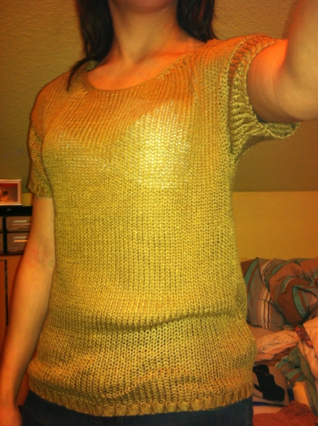 Strickpulli cognacfarbend