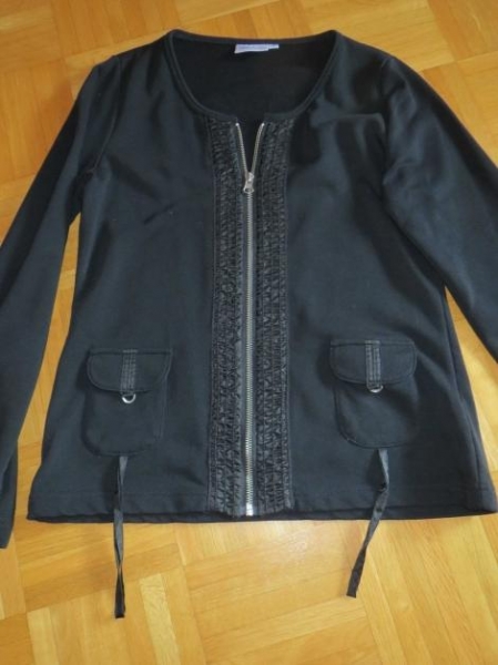 Damen Sweatjacke,schwarz,Reißverschluss