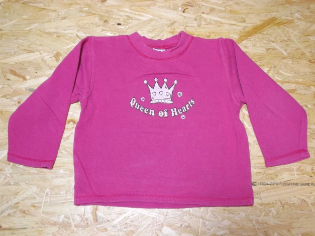 Gr. 110 Sweatshirt pink mit Glitzerkrone Queen of hearts
