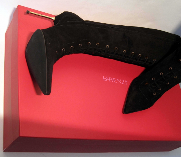 Renzi Wildleder Corsage Stiefel mit Schnürung Gr. 38