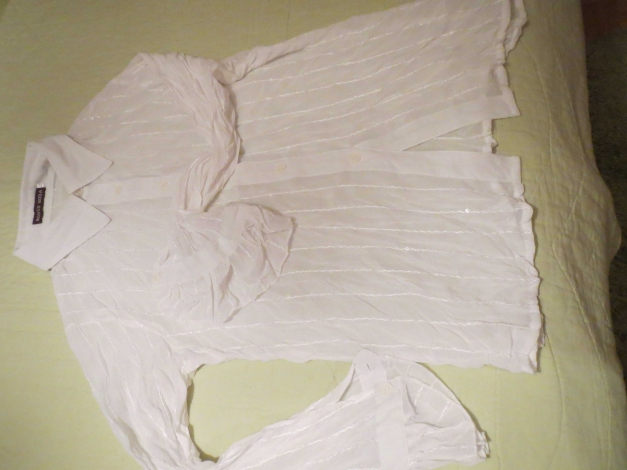 Bluse, Gr. M, weiß, mit Pailletten