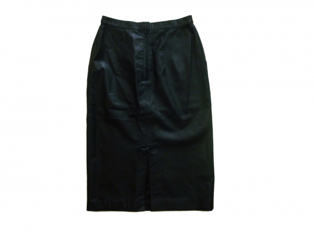 Wadenlanger highwaist vintage K.K. Berlin Lederrock Gr. 42 mit Schleifenverzierung