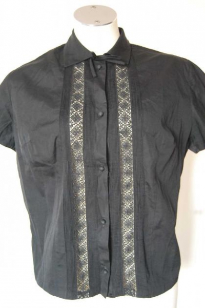 Vintage True schwarze Bluse mit Spitze Trendi