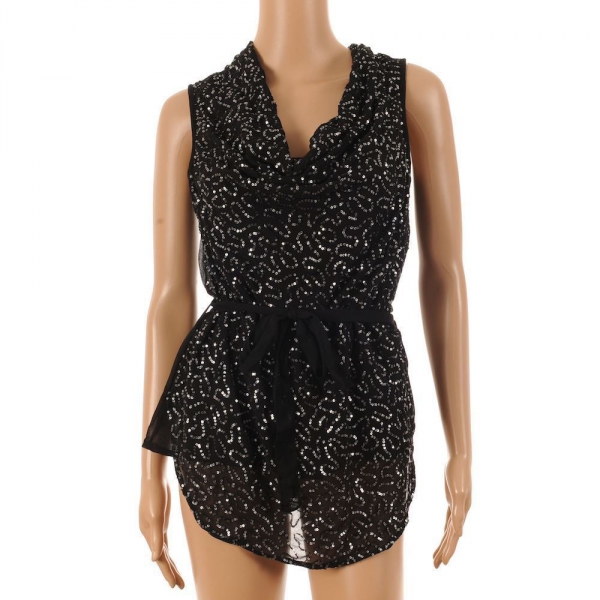 Vero Moda Bluse Gr.XS 32/34 tunika,mit Paletten, Neu, T-Shirt,Top, Sommer, Fest, Party