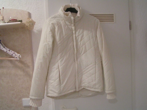 Miss Helen Winterjacke Steppjacke Jacke L 42 Creme Wollweiß Neuwertig
