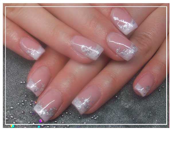 Blattsilber Nail Art - Silber- Nägel
