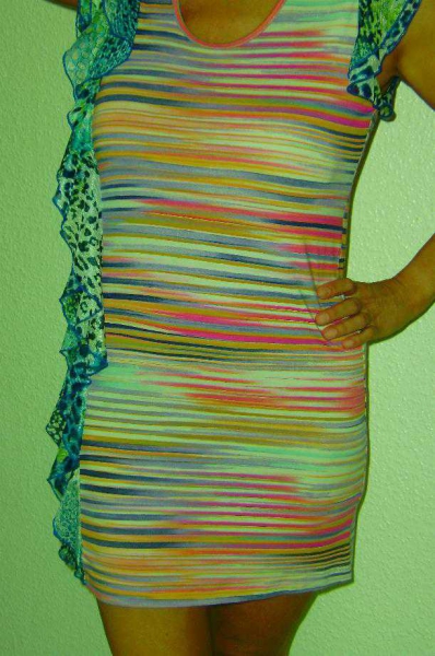 Buntes gestreiftes Mini Kleid bzw. Longshirt von Bellissima Gr. L