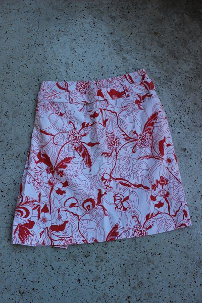 SINÉQUANONE Paperbag Rock floral rot weiß