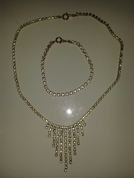 Strass Set, goldfarben