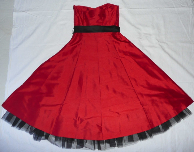 Oasis Bandeau Cocktail Party Kleid 34 XS - S rot Weihnachten Silvester
