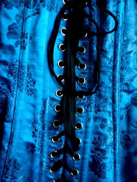 Korsett aus China-Brokat *Corsage* *Blau* *Satin* *Gothic* *Cyber* *Asia*