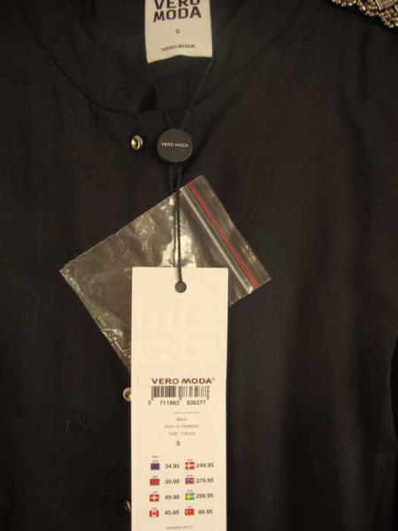 NEU! Vero Moda - Vokuhila Bluse mit Perlen