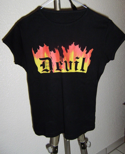 T-Shirt mit Print Aufdruck „Devil“ Teufel und Flügel Gr. M