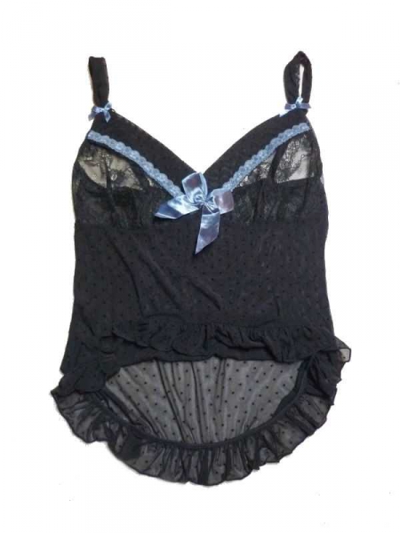 Hunkemöller Unterwäsche Top Punkte Dots schwarz Schleife Spitze