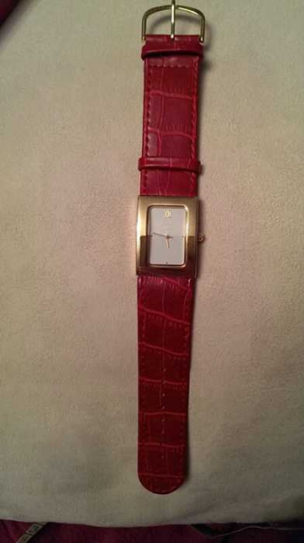 Damen-Uhr rot / gold NEU
