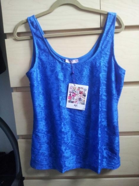 Knallblaues Tanktop mit Spitze gr. 44