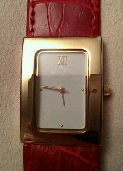 Damen-Uhr rot / gold NEU