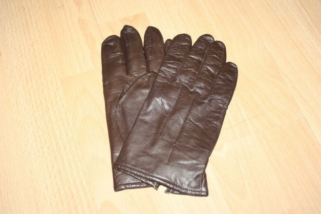 Echtleder Handschuhe, Braun, Gr. 8