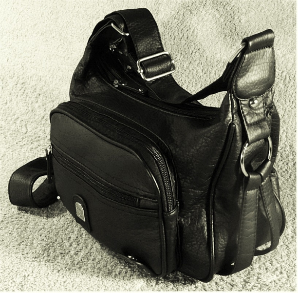 H&D Damen-Umhänge-Tasche / Handtasche schwarz 