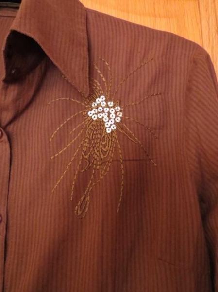 Bluse,braun,Langarm