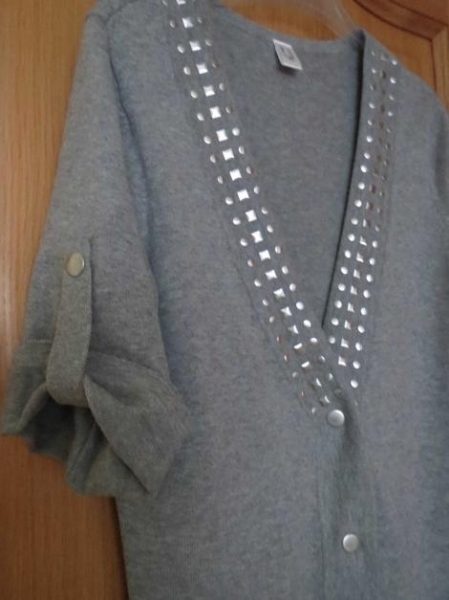 Strickjacke(lang), NEU,grau