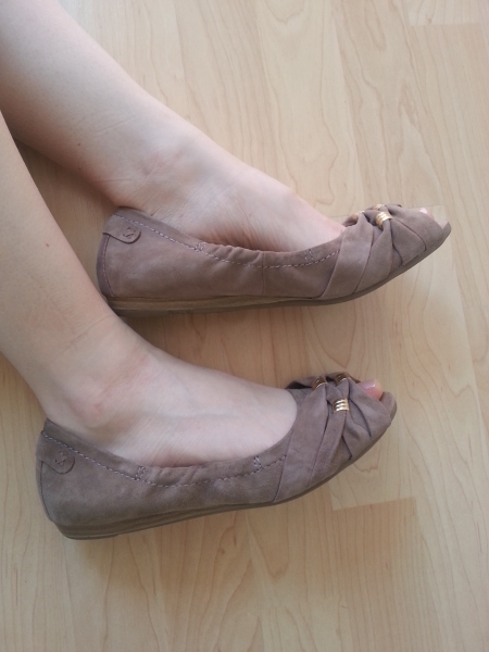 Süße MINOZZI Ballerinas Wildleder Beige 37