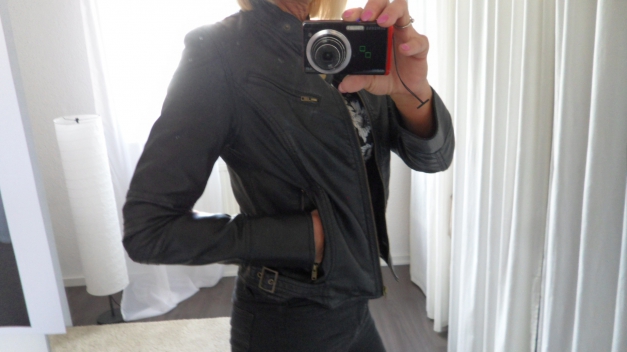 Schwarze Kunstlederjacke - Gina - 38 - Top- Zustand - 