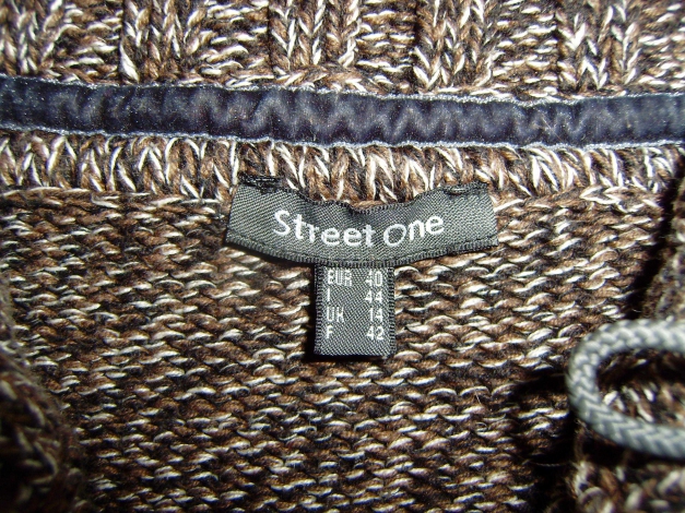 Warme Strickjacke Cardigan braun meliert Gr. 38 von Street One