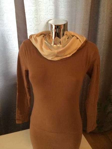 Apsara Longshirt Kleid Sweatshirtkleid Braun weiß Gr.S