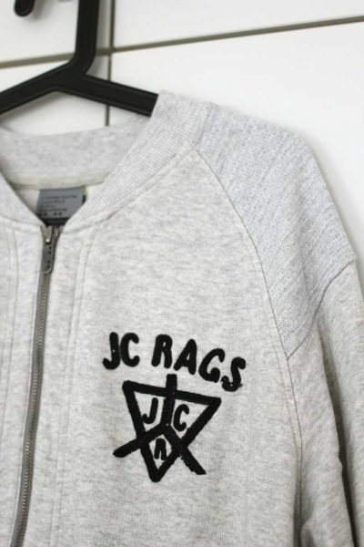 JC Rags Herren Jacke Sweater Sweatshirt Hoodie grau-beige Gr. XL wie L