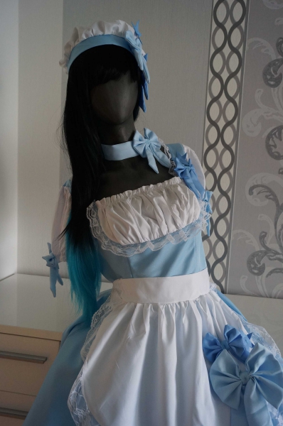 Cosplay Perücke Blau Schwarz Manga Anime