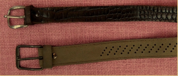 2 Damen-Gürtel - 95 cm Länge , 1 x Krokodilleder / 1 x Kunstleder