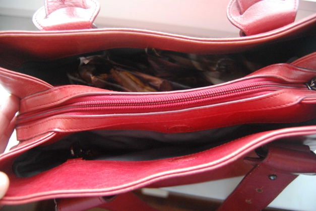 Weinrote  Leder Handtasche Tasche Trendi