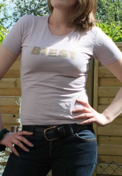 Blassrosa T-Shirt, Biest, Gr. M, Madonna