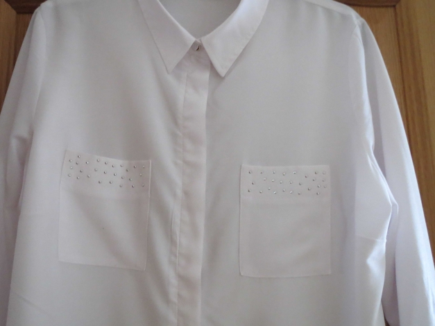Bluse, weiß, Langarm, Neuwertig