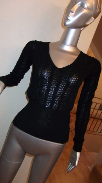 H&M Pullover vintage V Ausschnitt Häkelpulli