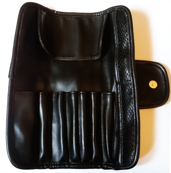 Profi Pinselrolle Pinseltasche schwarz Kunstleder