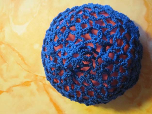 Häkelmütze königsblau/royalblau grob gehäkelt für kleinen Kopf evtl. Kinder/Jugendliche