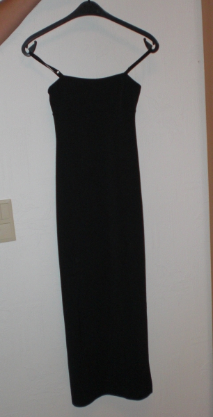 sexy schwarzes Kleid Spaghettiträger Abendkleid Gr. S / Yessica 