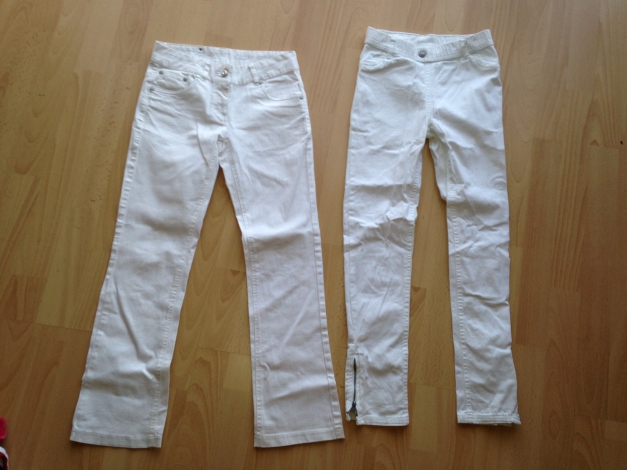 Strech Jeans Gr  140/146 weiss