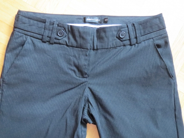 3/4 Hose(gerader Schnitt),gestreift,schwarz-silber