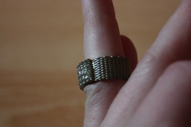 Ring, silber, Modeschmuck, mit Strasssteinen 