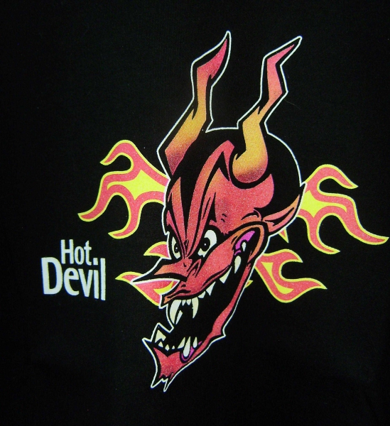 T-Shirt mit Print Aufdruck „Hot Devil“ Teufel von Promodoro Gr. L