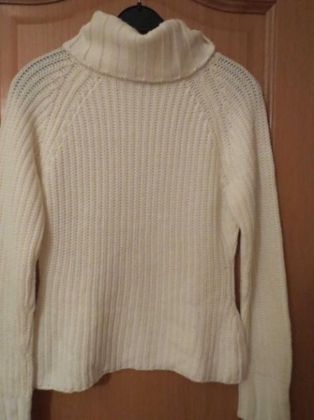 Pullover, Rollkragenpulli, weiß-creme
