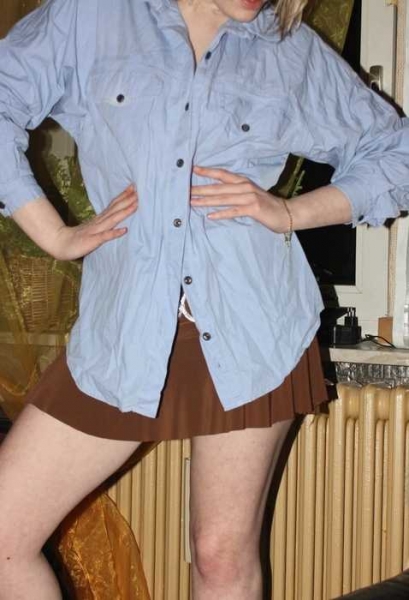 Oversize Hemd, Bluse, blau, Gr. M, im Jeans Style