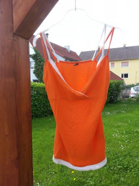 Top orange weiß Basic